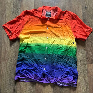 Men's Hollister Button Down Shirt XL Rainbow Pride